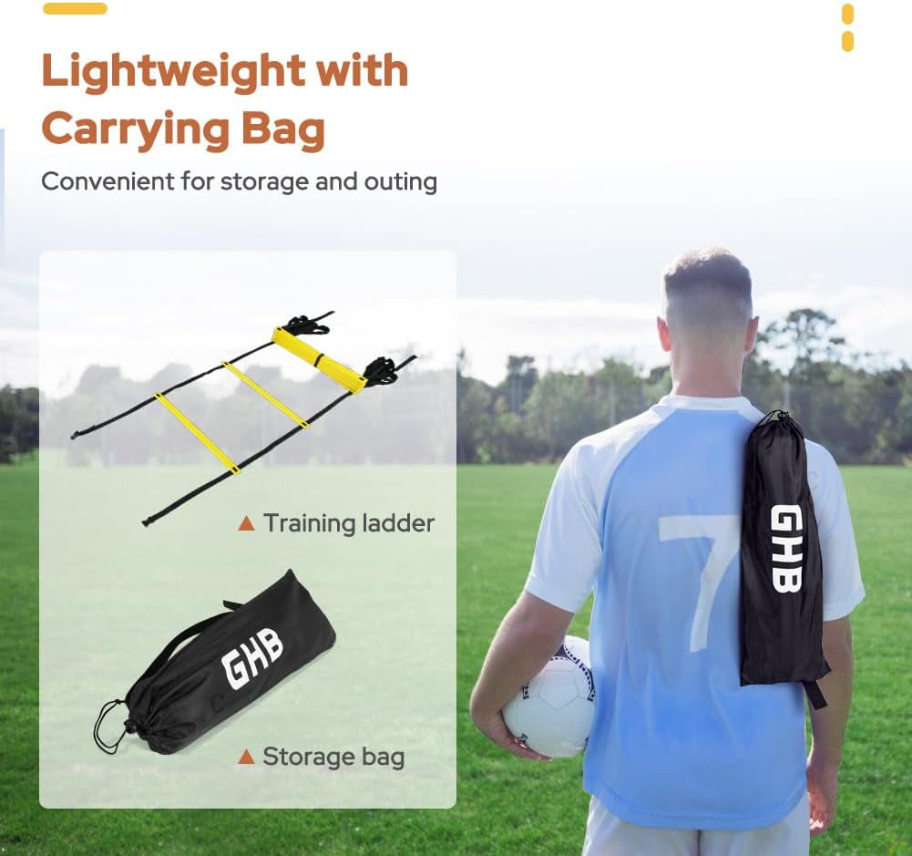 Pro Agility Ladder Agility Training Ladder Speed 12 Rung 20Ft with Carrying Bag