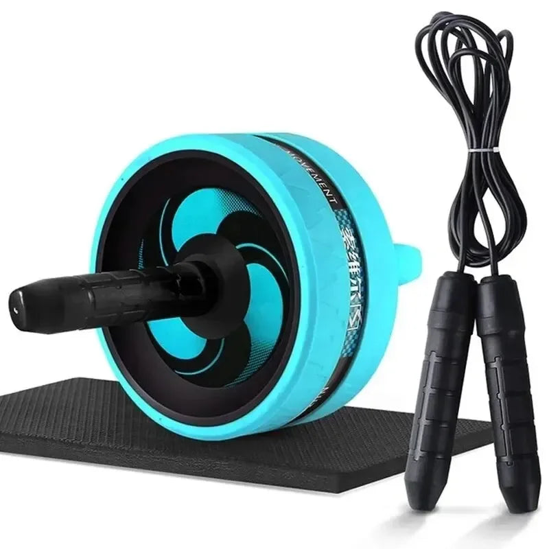 New AB Roller&Jump Rope No Noise Abdominal Wheel AB Roller with Mat for Arm Waist Leg Exercise Gym Fitness Equipment