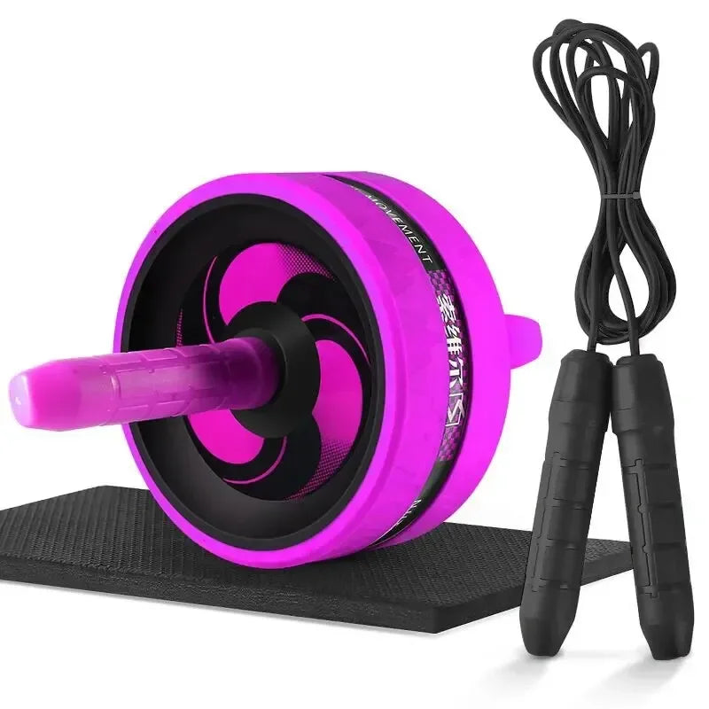 New AB Roller&Jump Rope No Noise Abdominal Wheel AB Roller with Mat for Arm Waist Leg Exercise Gym Fitness Equipment