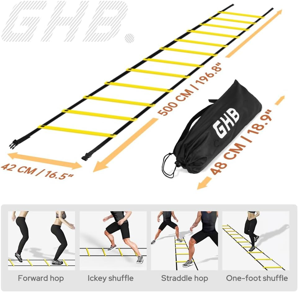 Pro Agility Ladder Agility Training Ladder Speed 12 Rung 20Ft with Carrying Bag