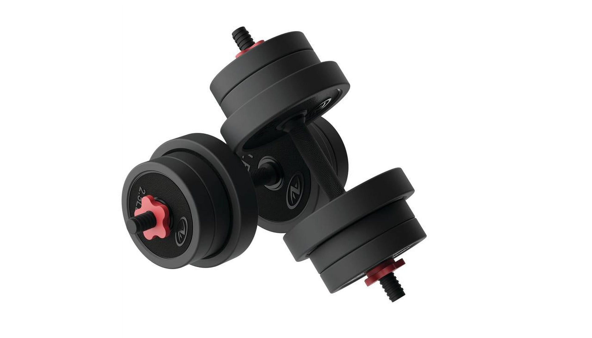 40LB 5 in 1 Adjustable Dumbbell Set , Fitness Exercises for Home Gym, Black