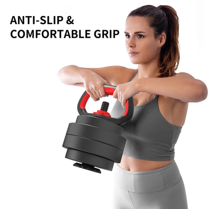40LB 5 in 1 Adjustable Dumbbell Set , Fitness Exercises for Home Gym, Black