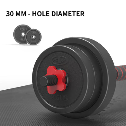 40LB 5 in 1 Adjustable Dumbbell Set , Fitness Exercises for Home Gym, Black