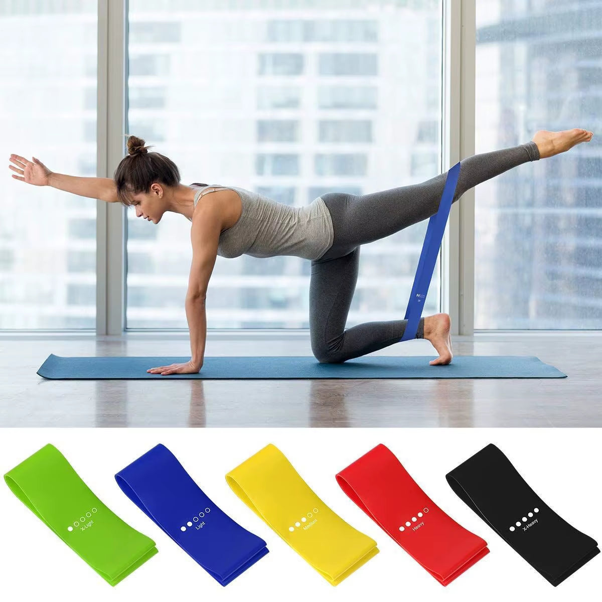 Cross-Border Dedicated Yoga Latex Tension Ring Elastic Band Thin Legs Hip Lift Resistance Band Bodybuilding Tension Band Flat