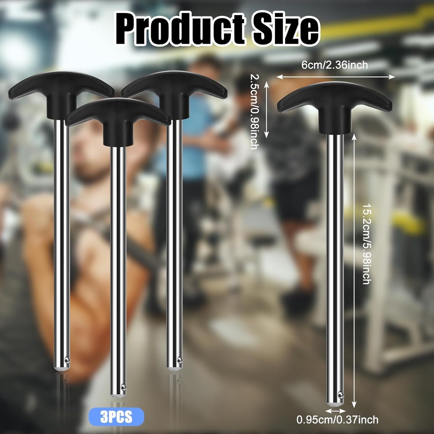3Pcs Weight Stack Pin, Gym Pins for Weight Stack,Weight Lifting Pins for Univers