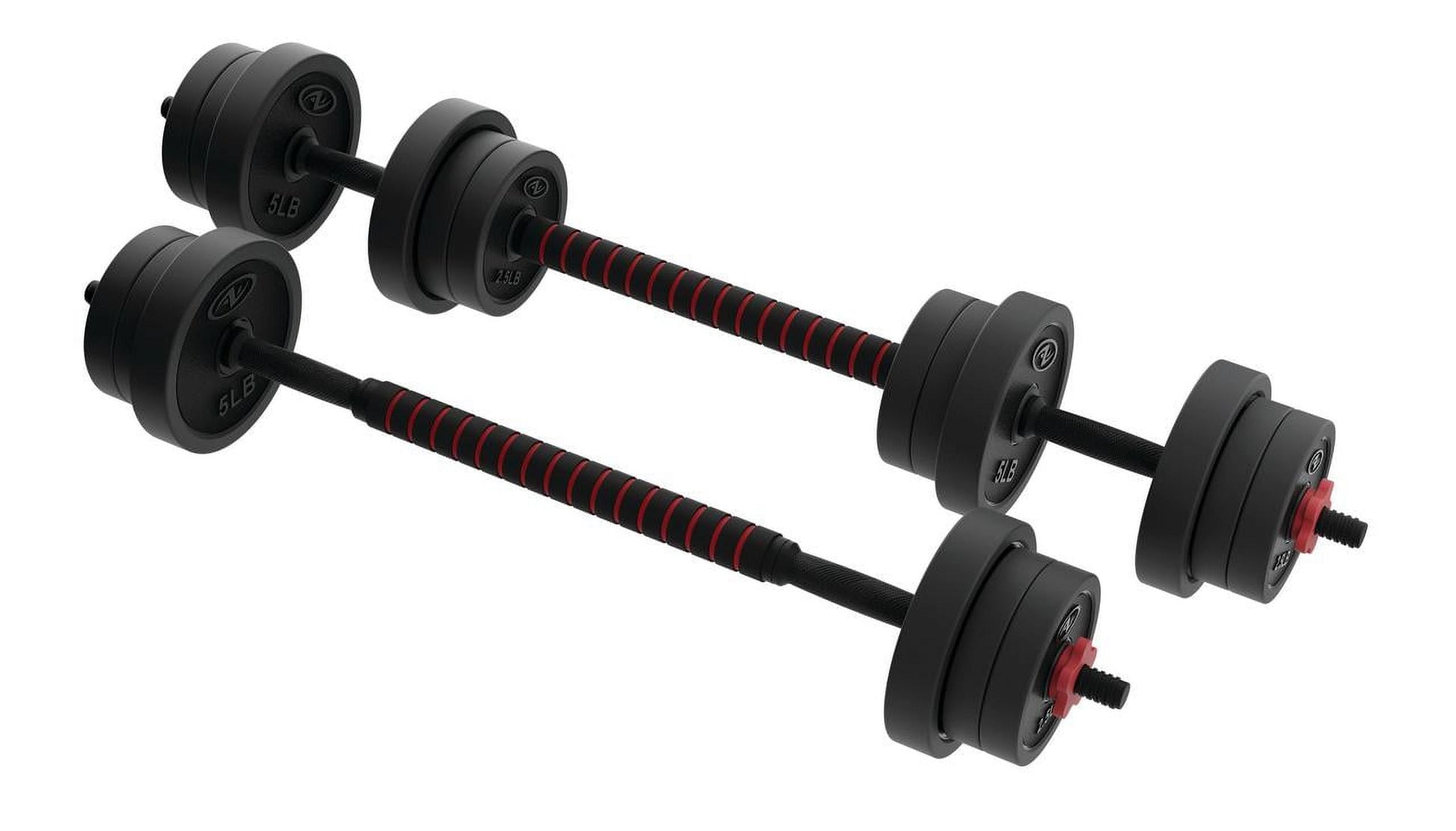40LB 5 in 1 Adjustable Dumbbell Set , Fitness Exercises for Home Gym, Black